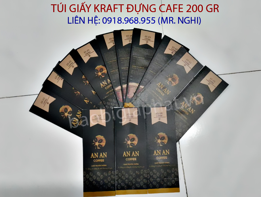In túi đựng cafe giấy Kraft 250 gram| baobimangghep.com